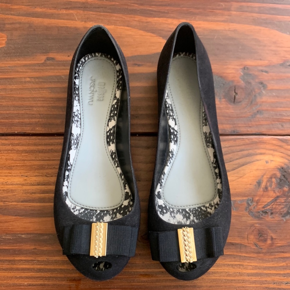 Melissa + Jason Wu Black Ballet Flats